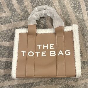 Amazon Brown Tote with White Details